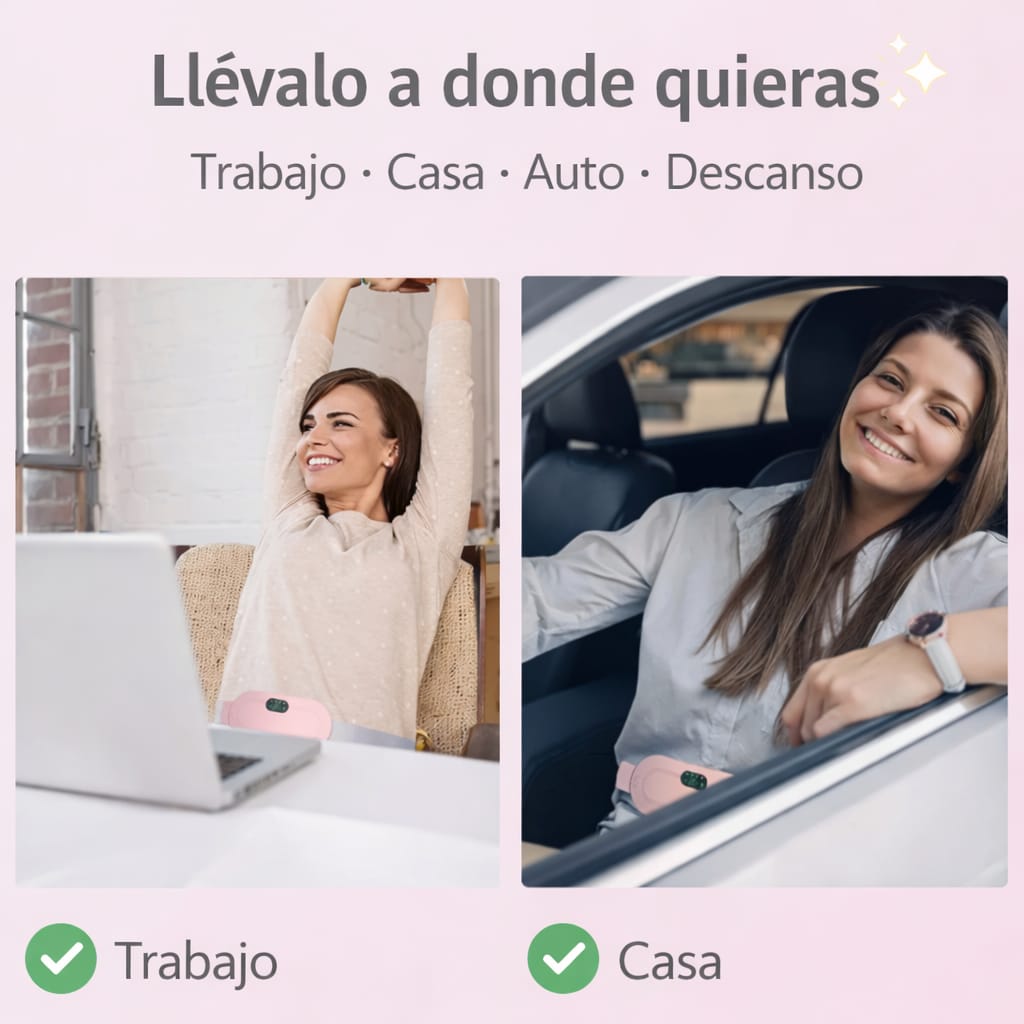 Alivio Instantáneo para Cólicos – Cinturón Térmico con Masaje 3 Niveles