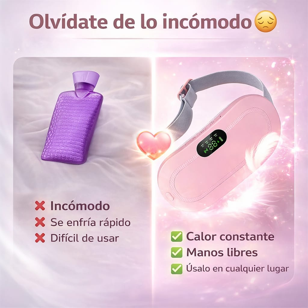 Alivio Instantáneo para Cólicos – Cinturón Térmico con Masaje 3 Niveles